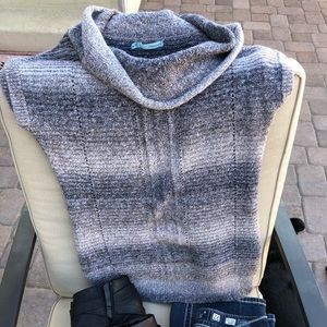 Brown and cream color ombré sweater vest